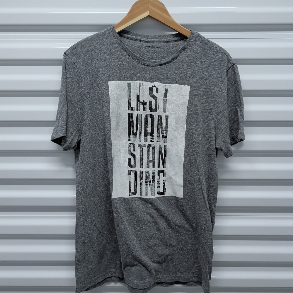 Banana Republic Size M Women Grey Last Man Standing Graphic T-Shirt Short Sleeve — photo 2
